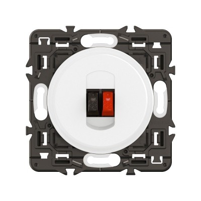 Legrand Céliane - Prise haut-parleur - Blanc avec support - à équiper d'une plaque - Réf : CB0311-SP