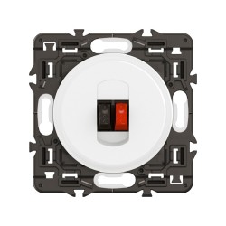 Legrand Céliane - Prise haut-parleur - Blanc avec support - à équiper d'une plaque - Réf : CB0311-SP