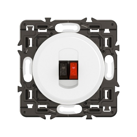 Legrand Céliane - Prise haut-parleur - Blanc avec support - à équiper d'une plaque - Réf : CB0311-SP