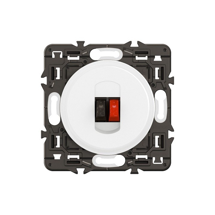 Legrand Céliane - Prise haut-parleur - Blanc avec support - à équiper d'une plaque - Réf : CB0311-SP