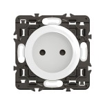 Legrand Céliane - Prise de courant sans terre - Blanc avec support - à équiper d'une plaque - Réf : CB0110-SP
