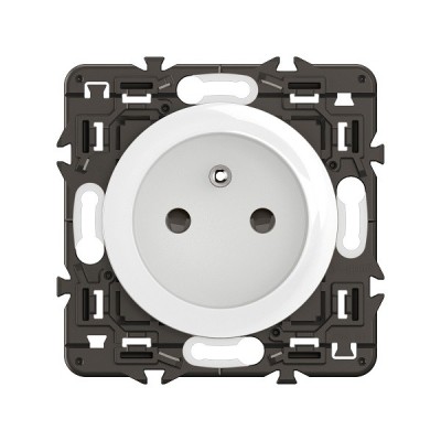 Legrand Céliane - Enjoliveur pour prise de courant fort 2P+T à puit bornes à vis - Blanc - Réf : CB0116