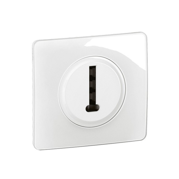 Legrand Céliane - Prise téléphone 8 contacts en T - Blanc - Ensemble complet - Réf : CB0338-P