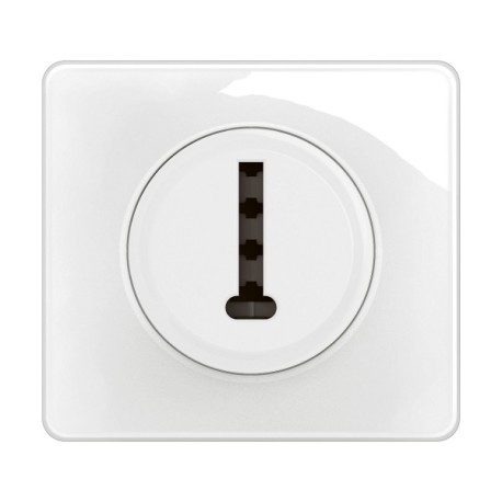 Legrand Céliane - Prise téléphone 8 contacts en T - Blanc - Ensemble complet - Réf : CB0338-P