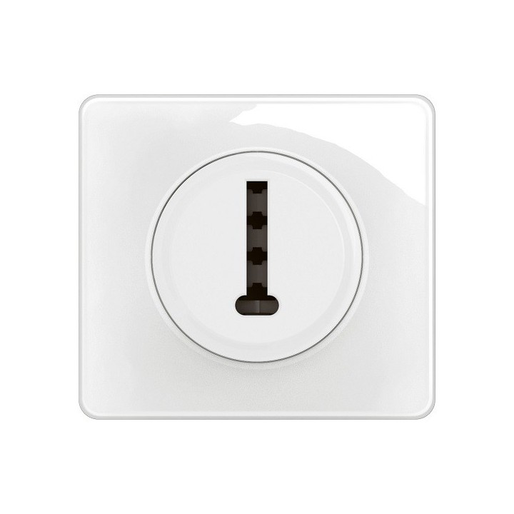 Legrand Céliane - Prise téléphone 8 contacts en T - Blanc - Ensemble complet - Réf : CB0338-P