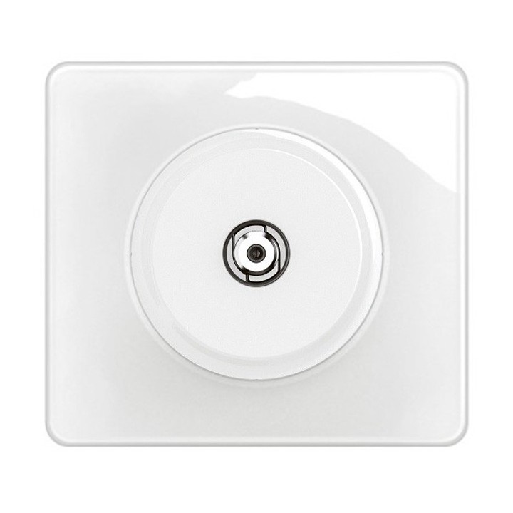 Legrand Céliane - Prise TV simple type "F" à visser - Blanc - Ensemble complet - Réf : CM0380-P