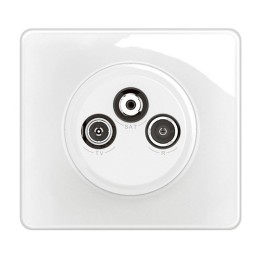 Legrand Céliane - Prise TV R-SAT compatible DAB+ - Blanc - Ensemble complet - Réf : CB0388-P