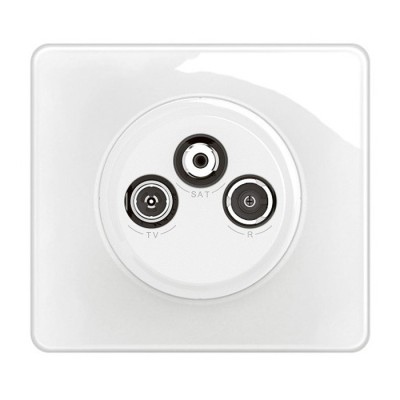 Legrand Céliane - Prise TV R-SAT compatible DAB+ - Blanc - Ensemble complet - Réf : CB0388-P
