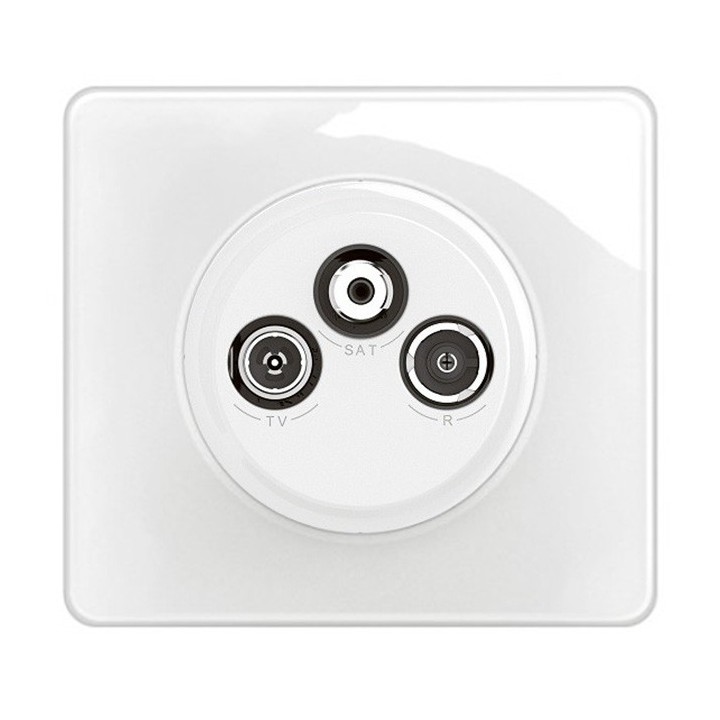 Legrand Céliane - Prise TV R-SAT compatible DAB+ - Blanc - Ensemble complet - Réf : CB0388-P