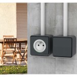 Schneider Mureva Styl - 7 Prises de courant 2P+T saillies dont 1 OFFERTE + 4 va-et-vient + 2 voyants OFFERTS - Réf : PBX0012