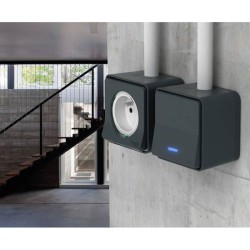 Schneider Mureva Styl - 7 Prises de courant 2P+T saillies dont 1 OFFERTE + 4 va-et-vient + 2 voyants OFFERTS - Réf : PBX0012