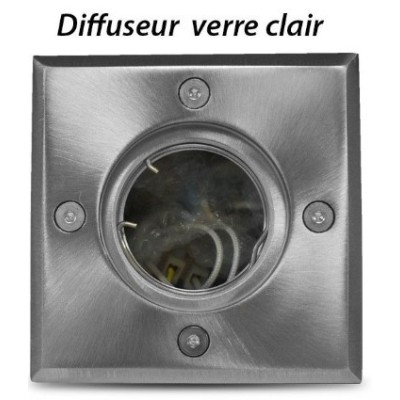 Miidex Lighting - Spot Encastrable Sol + Douilles GU10 & GU5.3 Inox 316 L - Réf : 707301