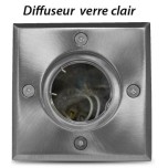 Miidex Lighting - Spot Encastrable Sol + Douilles GU10 & GU5.3 Inox 316 L - Réf : 707301
