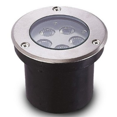 Miidex Lighting - Spot LED Encastrable Sol Rond 5W 3000K Inox 316 L - Réf : 677923