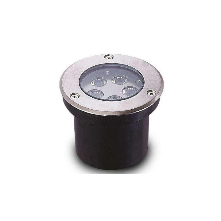 Miidex Lighting - Spot LED Encastrable Sol Rond - 7W - 3000K Inox 316 L - Réf : 677927