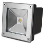 Miidex Lighting - Spot LED Encastre Sol Carré 5W 4000K Inox 316 L - Réf : 706210