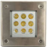 Miidex Lighting - Spot LED Encastre Sol Carré Inox 316L - 9W - 3000K - Réf : 70642