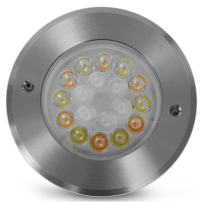 Miidex Lighting - Spot LED Encastrable Sol Rond - 9W - RGB+CCT Inox 304 - Réf : 677939