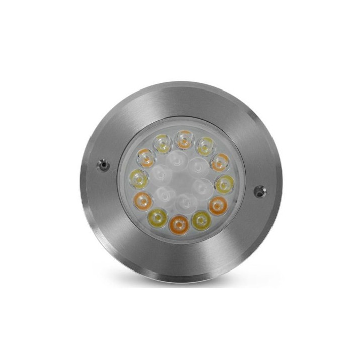 Miidex Lighting - Spot LED Encastrable Sol Rond - 9W - RGB+CCT Inox 304 - Réf : 677939
