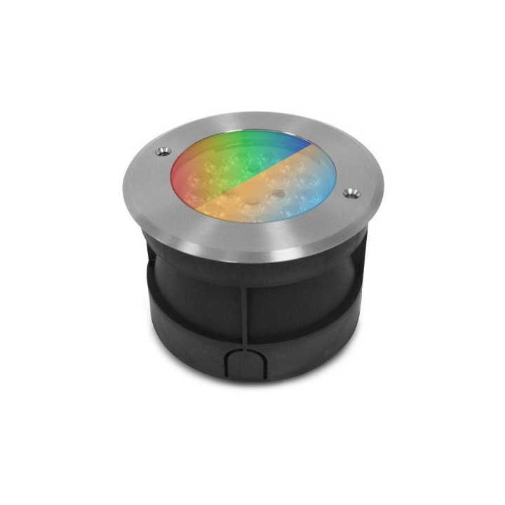 Miidex Lighting - Spot LED Encastrable Sol Rond - 9W - RGB+CCT Inox 304 - Réf : 677939