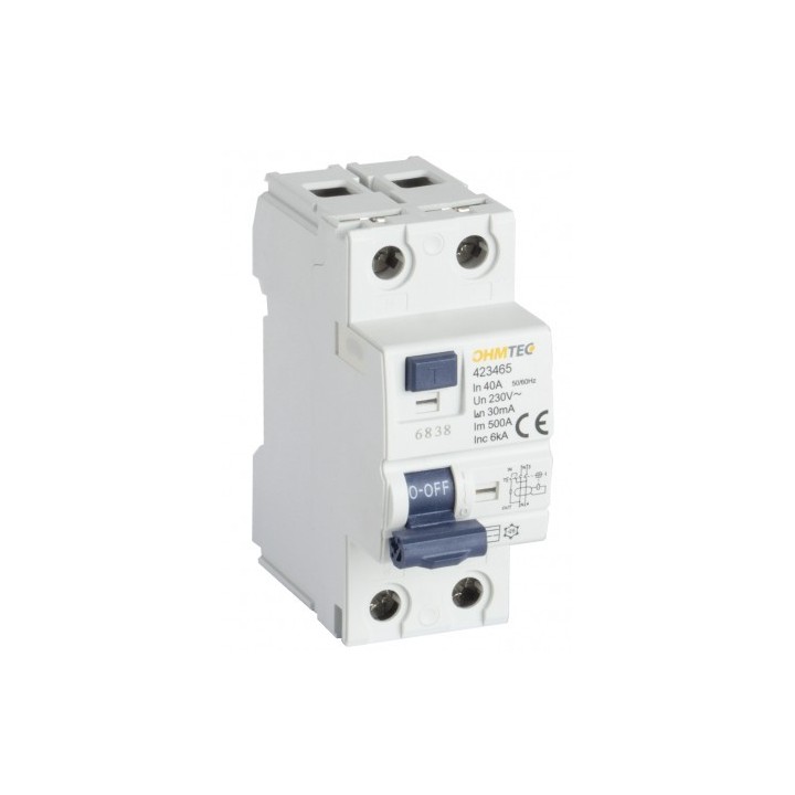 Ohmtec -  Interrupteur différentiel - 1P+N 6kA - 63A - Type B - Réf : 423466