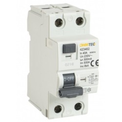 Ohmtec -  Interrupteur différentiel - 1P+N 6kA - 40A - Type B - 300mA - Réf : 423462