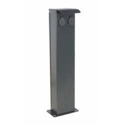 Ohmtec - Potelet 80cm de camping avec 2 prises 2P+T 16A - Réf : 423636