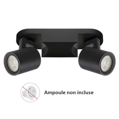 Woltz - Spot double orientable noir 2x8W maximum - Réf : 812462