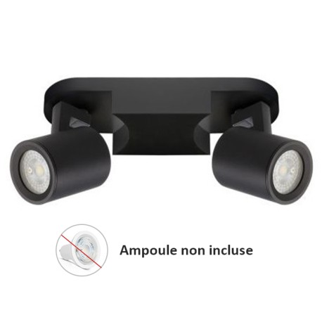 Woltz - Spot double orientable noir 2x8W maximum - Réf : 812462