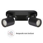 Woltz - Spot double orientable noir 2x8W maximum - Réf : 812462