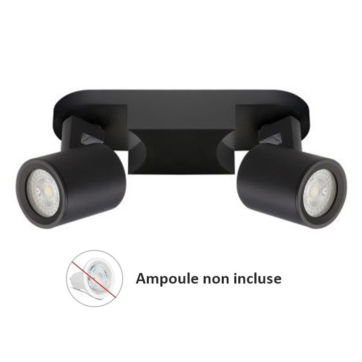Woltz - Spot double orientable noir 2x8W maximum - Réf : 812462