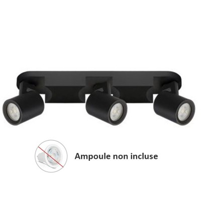 Woltz - Spot triple orientable noir 3x8W maximum - Réf : 812464