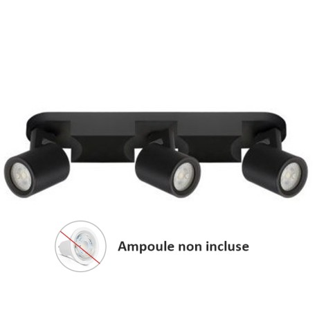 Woltz - Spot triple orientable noir 3x8W maximum - Réf : 812464