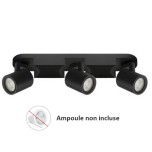 Woltz - Spot triple orientable noir 3x8W maximum - Réf : 812464