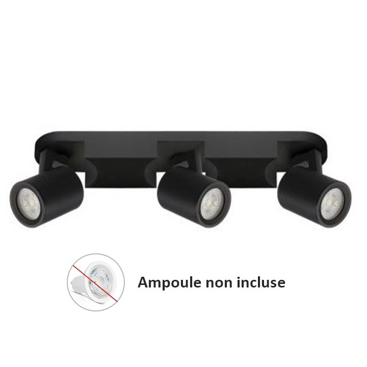 Woltz - Spot triple orientable noir 3x8W maximum - Réf : 812464