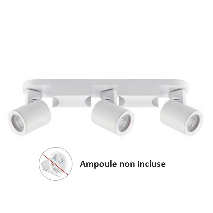 Woltz - Spot triple orientable blanc 3x8W maximum - Réf : 812465