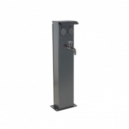 Ohmtec - Potelet 80cm de camping avec 2 prises 2P+T 16A et 1 robinet - Réf : 423638