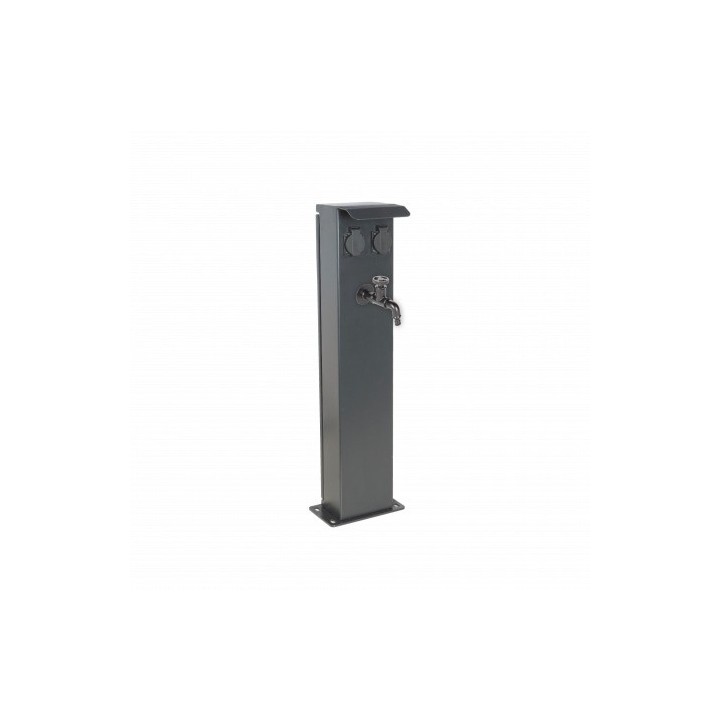Ohmtec - Potelet 80cm de camping avec 2 prises 2P+T 16A et 1 robinet - Réf : 423638