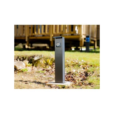 Ohmtec - Potelet métallique avec prise renforcée 16A - Réf : 423686