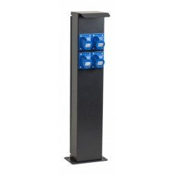 Ohmtec - Potelet 80cm de camping avec 4 prises CEE 10A et protection électrique - Réf : 423684