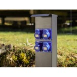 Ohmtec - Potelet 80cm de camping avec 4 prises CEE 10A et protection électrique - Réf : 423684