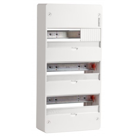 Ohmtec - Tableau nu 3 rangées 13 modules à rail amovible - Réf : 423082
