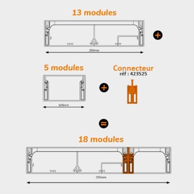 Ohmtec - Pack GTL 18 modules - 355 mm - Réf : 2360