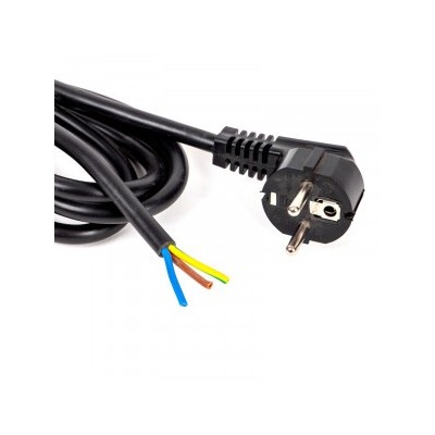 Ohmtec - Cordon alimentation noir 3m avec câble de 3G1.5mm2 avec fiche 2P+T 16A moulée - Réf : 812393