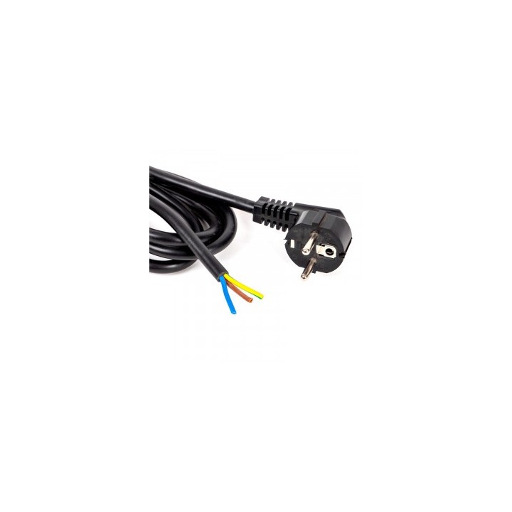 Ohmtec - Cordon alimentation noir 3m avec câble de 3G1.5mm2 avec fiche 2P+T 16A moulée - Réf : 812393