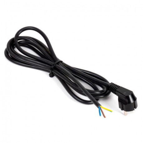 Ohmtec - Cordon alimentation noir 3m avec câble de 3G1.5mm2 avec fiche 2P+T 16A moulée - Réf : 812393