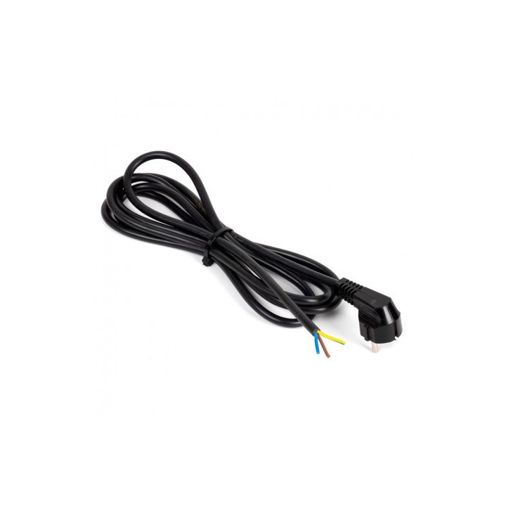 Ohmtec - Cordon alimentation noir 3m avec câble de 3G1.5mm2 avec fiche 2P+T 16A moulée - Réf : 812393