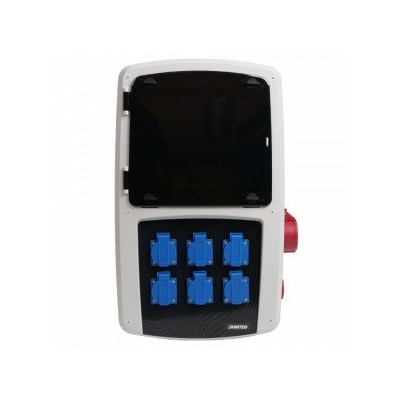 Ohmtec - Coffret de chantier 6 prises monophasées et 1 prise triphasée 16A - Réf : 423308