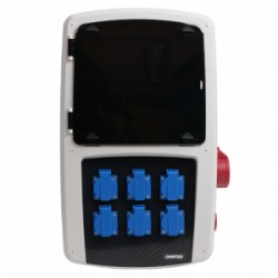 Ohmtec - Coffret de chantier 6 prises monophasées et 1 prise triphasée 16A - Réf : 423308