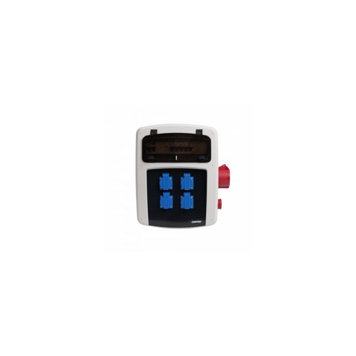 Ohmtec - Coffret de chantier avec 4 prises monophasées + 1 prise triphasée 32A - Réf : 423398